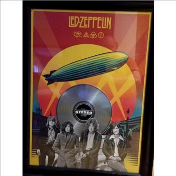 Large Led Zeppelin Laser Cut Vynil Framed Print