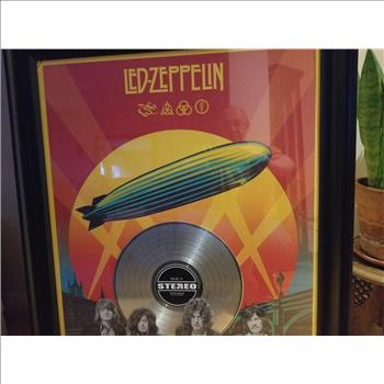 Large Led Zeppelin Laser Cut Vynil Framed Print