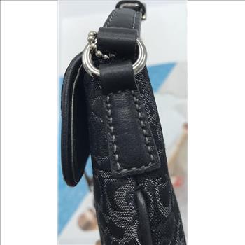 COACH Metallic Signature Fabric Baguette Demi Clip Small Bag Purse G05M-3595 Retail $178