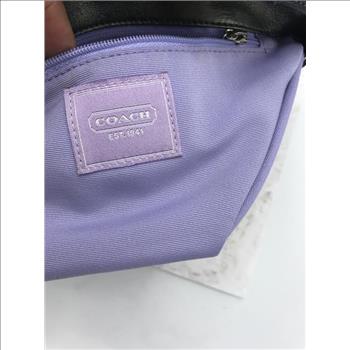 COACH Metallic Signature Fabric Baguette Demi Clip Small Bag Purse G05M-3595 Retail $178