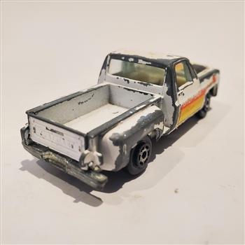 Vintage Yatming White Chevy Step-Side Pickup Truck Metal Diecast Road Champs Hong Kong