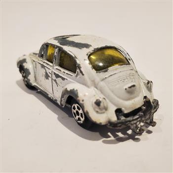 Vintage VW Bug With Sunroof White Die Cast Metal Car Hong Kong