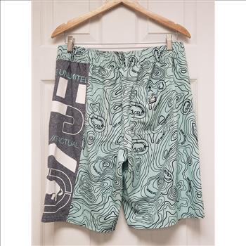 Ecko Unlimited Green Abstract Pattern Print Men's Boardshort Sz M