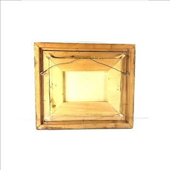 Framed Oil Paining by MS Hansen 1982 - River and Forest Scenery