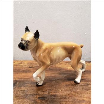 VTG Porcelain Boxer Dog Figurine -Japan