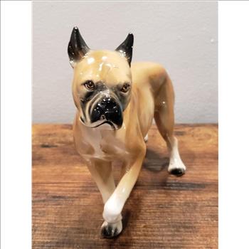 VTG Porcelain Boxer Dog Figurine -Japan
