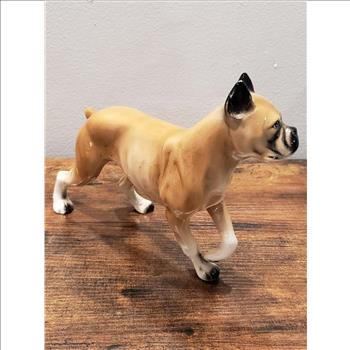 VTG Porcelain Boxer Dog Figurine -Japan