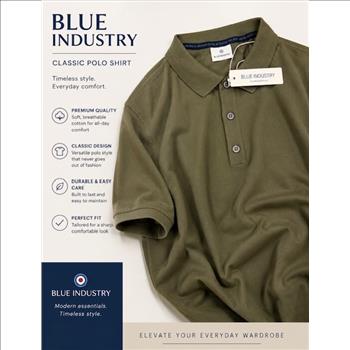 Shirt Men's Blue Industry Sz Large
