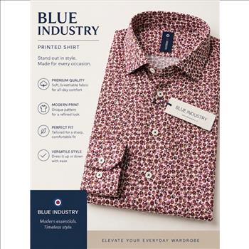 Shirt Men's Blue Industry Sz Medium