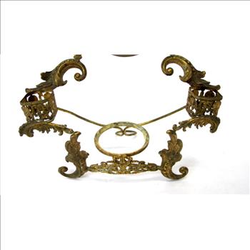 Antique Brass Dresser Vanity Mirror Set with Perfume and Ring holders