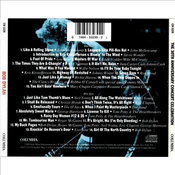 Bob Dylan The 30th Anniversary Concert Celebration (1993 Sony) Double Audio CD