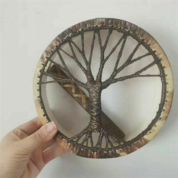 Shaman Drum Siberian Drum Spiritual Music Drum with Tree of Life Handmade Craft