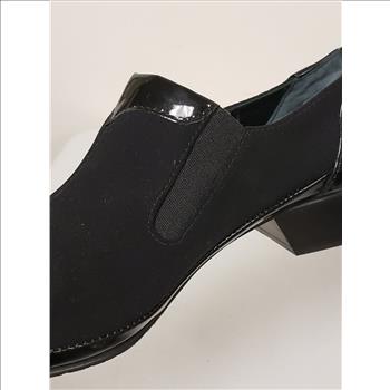 Vtg Amalfi By Rangoni Black Suede Patent Women's Slip-On Shoes, Sz9SS-Italy