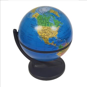 Vintage 2001 US Replogle Desk Scan Mini Globe Educational Dual Direction Spin 6