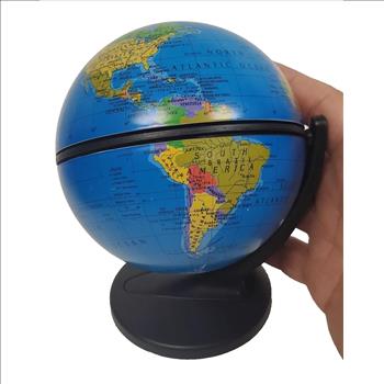 Vintage 2001 US Replogle Desk Scan Mini Globe Educational Dual Direction Spin 6