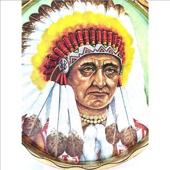 Native American Tin Serving Tray