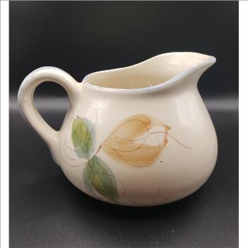 VTG Portugal Pottery Pitcher Hand Painted Floral Pattern
