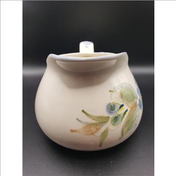 VTG Portugal Pottery Pitcher Hand Painted Floral Pattern