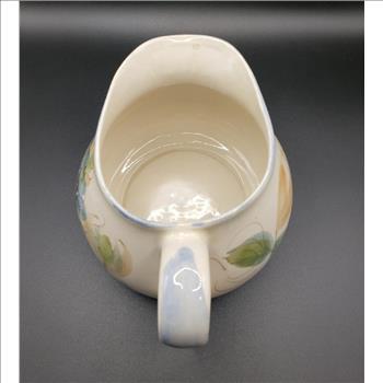 VTG Portugal Pottery Pitcher Hand Painted Floral Pattern