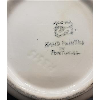 VTG Portugal Pottery Pitcher Hand Painted Floral Pattern