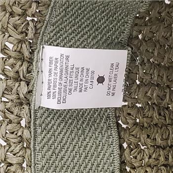 Ladies 100% Paper Yarn Fiber Green Cloche Hat
