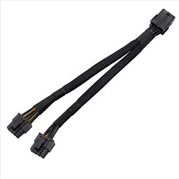 PCI-E 8-Pin to Dual 8-Pin 6+2 Pin Sleeved GPU Power Splitter Cable 18AWG