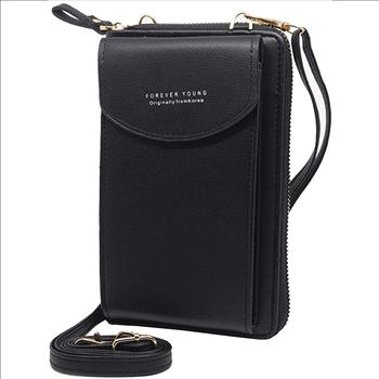 Forever Young PHONE CROSSBODY Wallet Shoulder Pouch Black