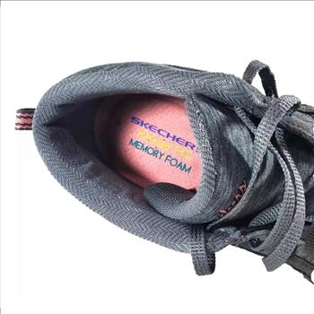 Ladies Sketchers Relax Fit Memory Foam Lace Up Running Shoes Gray Size 8