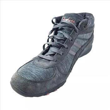 Ladies Sketchers Relax Fit Memory Foam Lace Up Running Shoes Gray Size 8