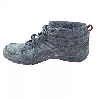 Ladies Sketchers Relax Fit Memory Foam Lace Up Running Shoes Gray Size 8