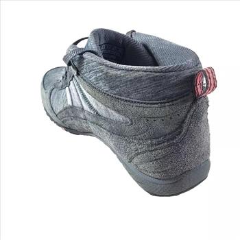 Ladies Sketchers Relax Fit Memory Foam Lace Up Running Shoes Gray Size 8