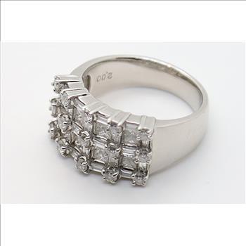 2.18 Carat Diamond Ring on Platinum Sz 7