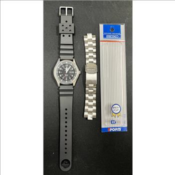 SEIKO 5 SPORTS AUTOMATIC BLACK DIAL WATCH