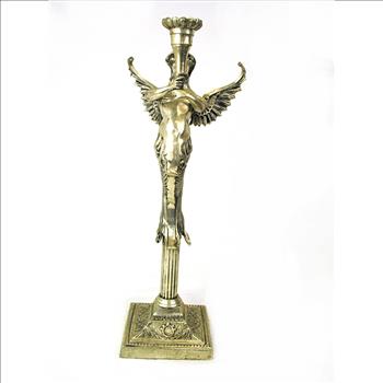 Silver Plated Solid Brass Mermaid Candlestick c. 1960s