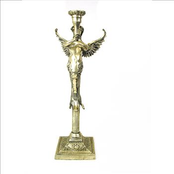 Silver Plated Solid Brass Mermaid Candlestick c. 1960s