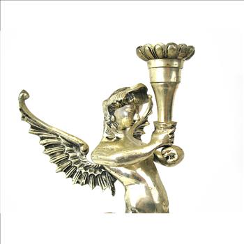 Silver Plated Solid Brass Mermaid Candlestick c. 1960s