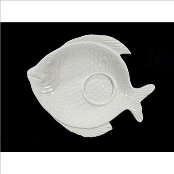 Italy Ceramic Snack Fish Plate - White