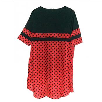 Ladies Red Blue Black Polka Dot Dress XL