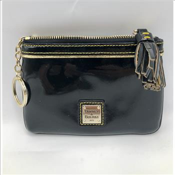 Dooney & Bourke Black Patent Leather Keychain / Change Purse