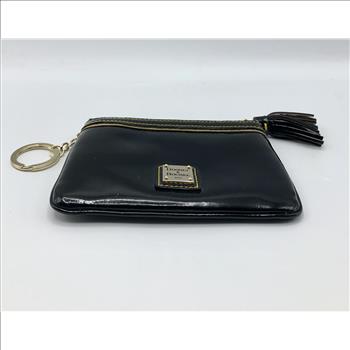 Dooney & Bourke Black Patent Leather Keychain / Change Purse