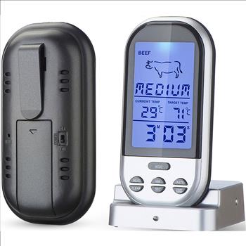 Digital LCD Wireless Remote Oven Food Cooking Meat BBQ Grill Thermometer