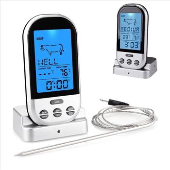 Digital LCD Wireless Remote Oven Food Cooking Meat BBQ Grill Thermometer