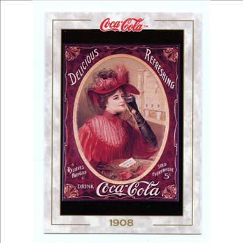1993 Coca-Cola Trading Card #12 Billboard Poster Girl Ad 1908