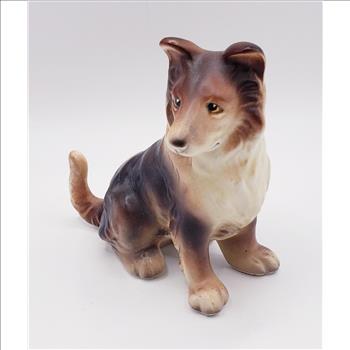 Vintage Ceramic Collie Dog Figurine - Made in Japan