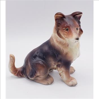 Vintage Ceramic Collie Dog Figurine - Made in Japan