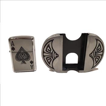 Ace of Spades Lighter Belt Buckle Combo