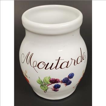 Vintage REVOL France Porcelain Mustard Jar