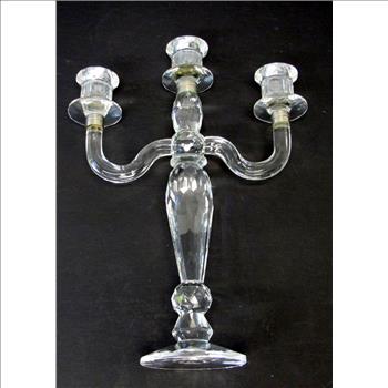 3 Arm Crystal Candelabra- Circa 1970's
