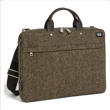 New Jack Spade Men's Beige Donegal Tweed Slim Wool Briefcase