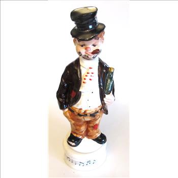 RARE- Vintage Ceramic Hobo Music Box Decanter Plays 